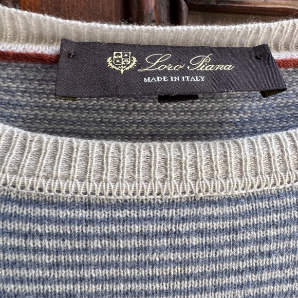 Loro Piana Other - Loro Piana Blue & White Crewneck Sweater- excellent condition - 100% cashmere.
